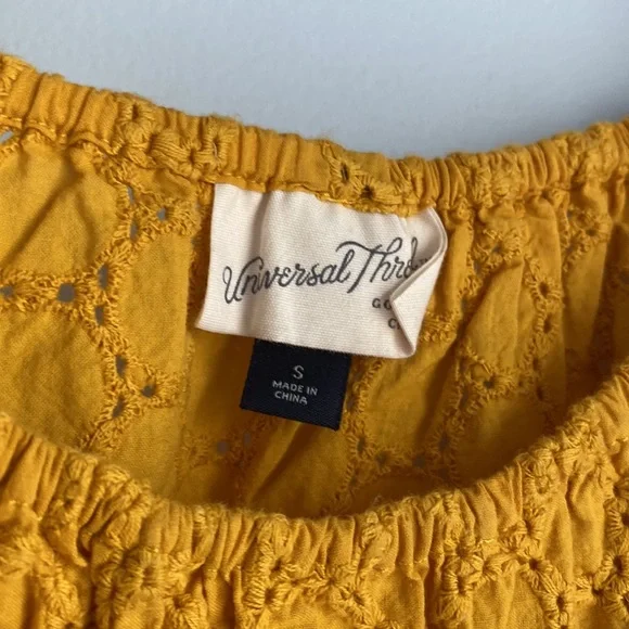Off Shoulder Lace Crop Top - Mustard / Sunflower Yellow - Picture 2 of 2